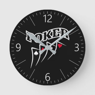 Poker Runde Wanduhr
