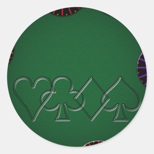 Poker Runder Aufkleber (Vorderseite)