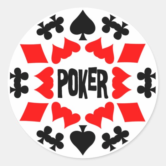 POKER RUNDER AUFKLEBER (Vorderseite)