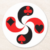 Poker Runder Pappuntersetzer (Vorderseite)