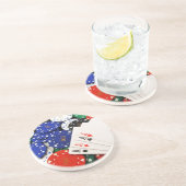 Poker Sandstein Untersetzer (Seite)