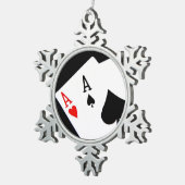 Poker Schneeflocken Zinn-Ornament (Rechts)