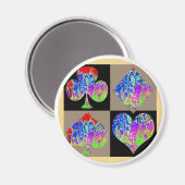 Poker Set Graffiti Liebhaber Runde Magnet (Vorderseite/Rückseite)