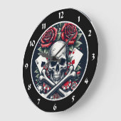 Poker Skull Clock Große Wanduhr (Winkel)