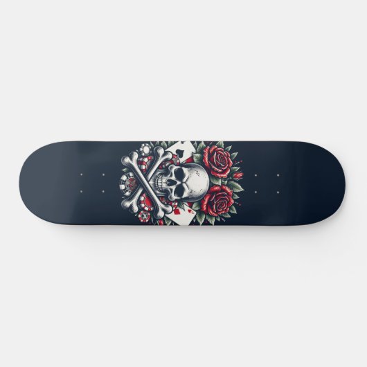 Poker Skull Skateboard (Horizontal)