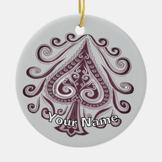 Poker Spades  Keramik Ornament (Vorne)