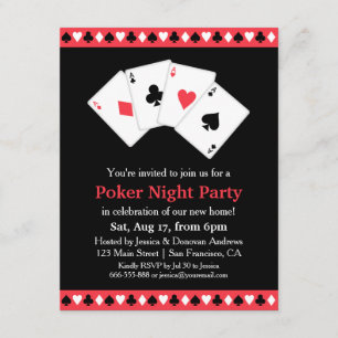 Poker-Spiel-Nachthousewarming-Party Einladung