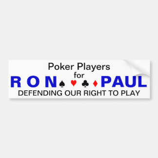 Poker-Spieler für Ron Paul Autoaufkleber