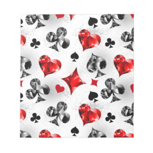 Poker Spieler Glücksspieler Spielkarten Farben Las Notizblock