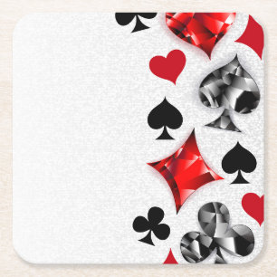 Poker Spieler Glücksspieler Spielkartenfarben Las  Rechteckiger Pappuntersetzer