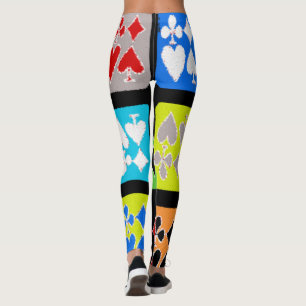 Poker-Spieler stilisierte Karten coole Leggings