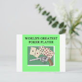 Poker-Spielerwitz Postkarte (Stehend Vorderseite)