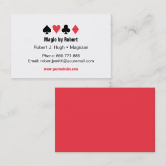 Poker Spielkarten Ass Zauberer Visitenkarten Visitenkarte
