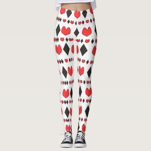 Poker-Spielkarten Leggings (Vorderseite)