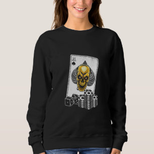 Poker Spielkarten Skull Gambling Gambler Player Sweatshirt