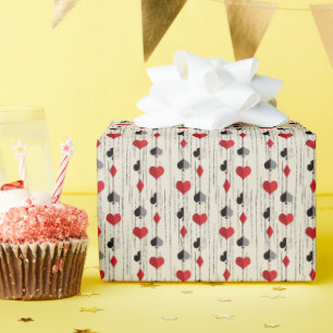 Poker Spielkartensymbole Geschenkpapier
