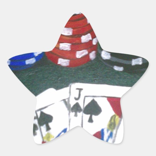 Poker Stern-Aufkleber (Vorderseite)