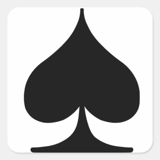 Poker Suite Spade Quadratischer Aufkleber (Vorderseite)