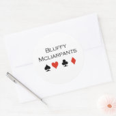 Poker-T - Shirt: "Bluffy Mcliarpants" Runder Aufkleber (Umschlag)