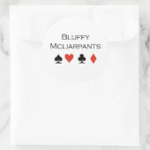 Poker-T - Shirt: "Bluffy Mcliarpants" Runder Aufkleber (Tasche)