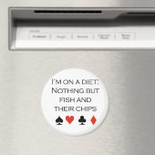 Poker-T - Shirt: "Nichts außer Fisch und Chips" Magnet (In Situ (Geschirrspüler))