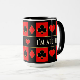 Poker-TASSE - Ich bin ganz in - Rot/Schwarz/Gold Tasse