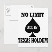 Poker - Texas Holdem Postkarte (Vorne/Hinten)