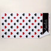 Poker-Thema | der Karten-Anzugs-| personalisiert Strandtuch (Vorderseite)