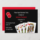 Poker Themed Bachelor Party Einladung (Vorne/Hinten)