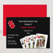 Poker Themed Bachelor Party Einladung (Vorne/Hinten)