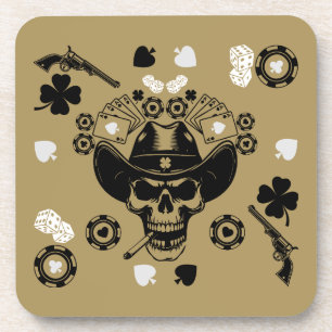 Poker Themed Lucky Getränkeuntersetzer