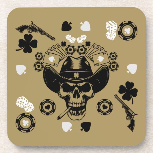 Poker Themed Lucky Getränkeuntersetzer (Vorderseite)