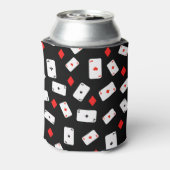 Poker Themed Playing Cards und Red Diamond Muster Dosenkühler (Kanne Rückseite)