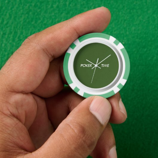 Poker Time Grün Weiß Pokerchips (Hand)
