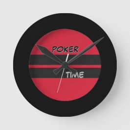 Poker Time Red Black Runde Wanduhr