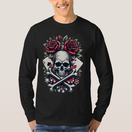 Poker-Totenschädel T-Shirt (Vorderseite)