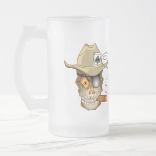 POKER TOURNAMENS Mattierte Glass Bier Tasse (Links)