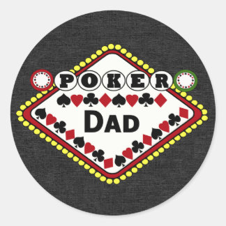 Poker Vater Runder Aufkleber