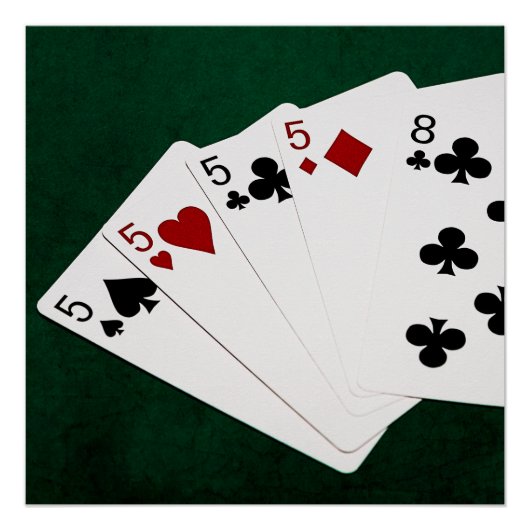 Poker - vier von einer Art - fünf und acht Poster (Vorderseite)