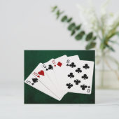 Poker - vier von einer Art - fünf und acht Postkarte (Stehend Vorderseite)