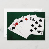 Poker - vier von einer Art - fünf und acht Postkarte (Vorne/Hinten)