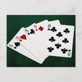 Poker - vier von einer Art - fünf und acht Postkarte