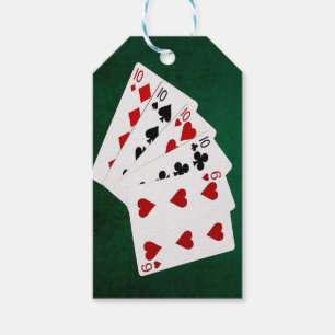 Poker - vier von einer Art - Zehn und sechs Geschenkanhänger