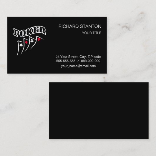 Poker Visitenkarte (Vorne/Hinten)