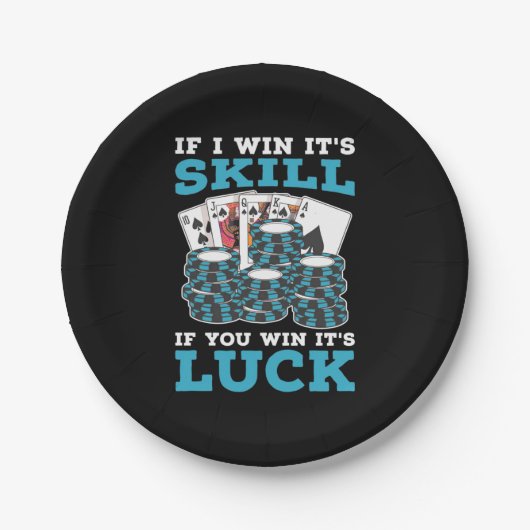 Poker, wenn Sie gewinnen, ist Glück Pappteller (Vorderseite)