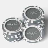 Poker-Zeit Grau Weiß Pokerchips (Stapel)