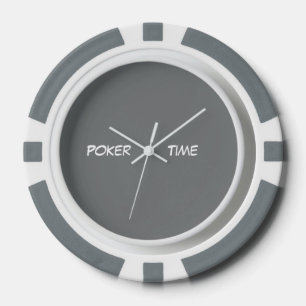 Poker-Zeit Grau Weiß  Pokerchips