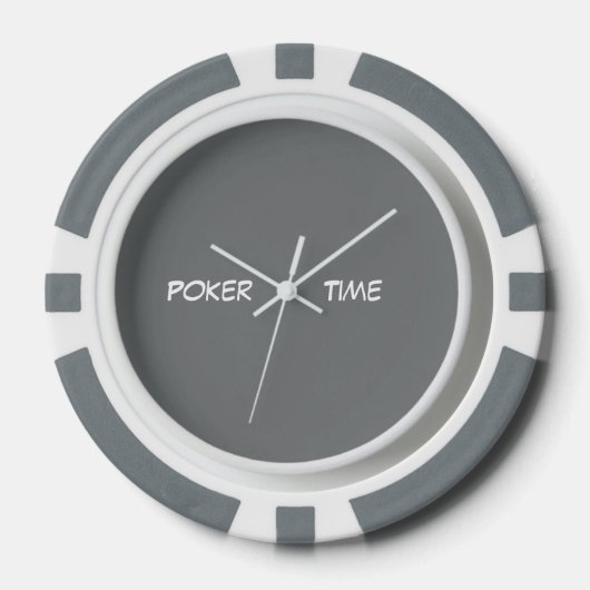 Poker-Zeit Grau Weiß Pokerchips (Vorderseite)
