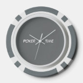 Poker-Zeit Grau Weiß Pokerchips (Rückseite)
