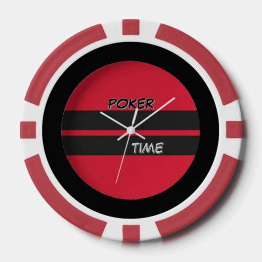 Poker Zeit Rot Schwarz Pokerchips (Vorderseite)